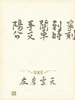 阳平关到宁强的公交车时刻表