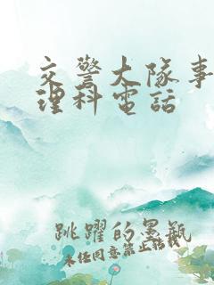 交警大队事故处理科电话