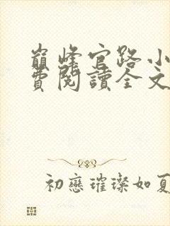巅峰官路小说免费阅读全文无删减