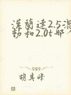 汉兰达2.5混动和2.0t哪个好