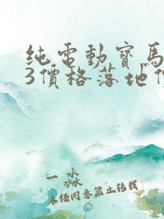 纯电动宝马ix3价格落地价多少