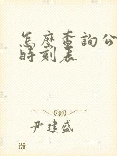 怎么查询公交车时刻表
