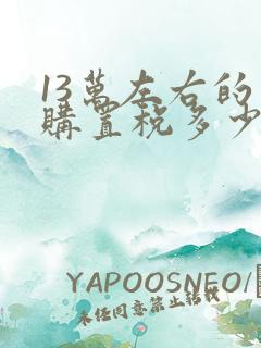 13万左右的车购置税多少