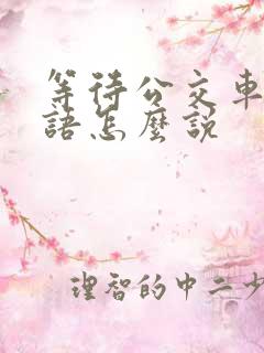 等待公交车用英语怎么说