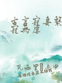 古言宠妻系列甜宠无虐