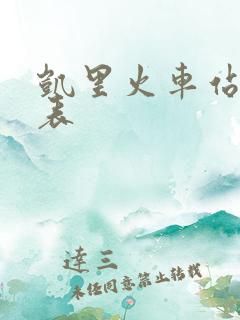 凯里火车站时刻表