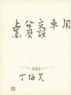 上公交车用英语怎么说