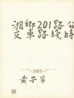 湘乡201路公交车路线时间表 湘乡201路公交车路线时间表