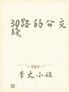 30路的公交路线