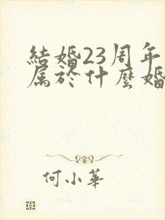 结婚23周年是属于什么婚年