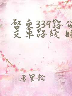 启东339路公交车路线 时间表