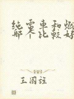 纯电车和燃油车哪个比较好