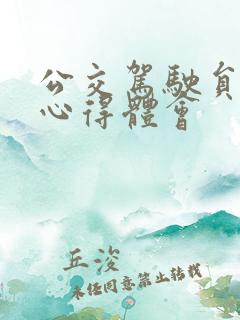 公交驾驶员服务心得体会