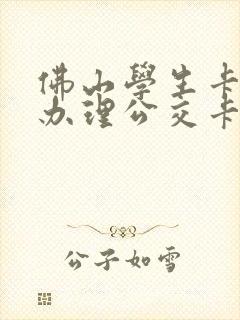 佛山学生卡怎么办理公交卡 佛山学生卡怎么办理公交卡