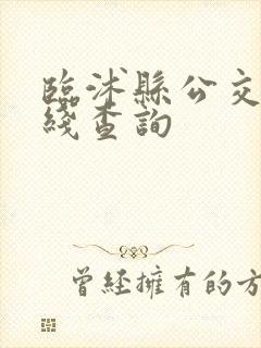 临沭县公交车路线查询