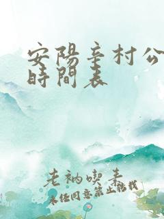 安阳辛村公交车时间表 安阳辛村公交车时间表