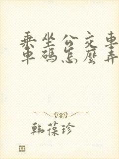 乘坐公交车的乘车码怎么弄