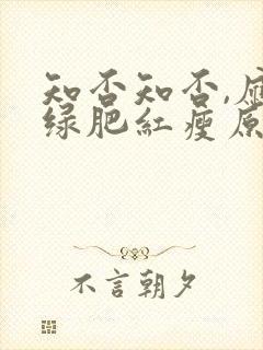 知否知否,应是绿肥红瘦原著小说