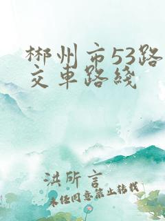 郴州市53路公交车路线