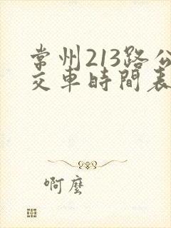 常州213路公交车时间表