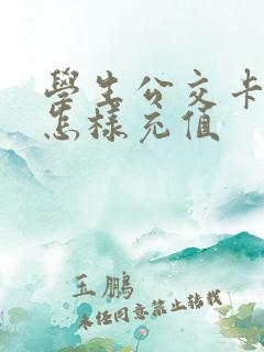 学生公交卡网上怎样充值