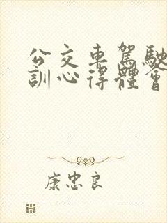 公交车驾驶员培训心得体会