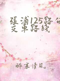 张浦125路公交车路线