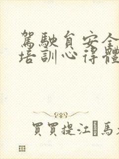 驾驶员安全教育培训心得体会