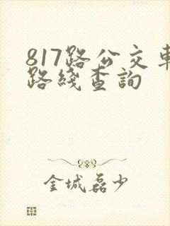 817路公交车路线查询 817路公交车路线查询