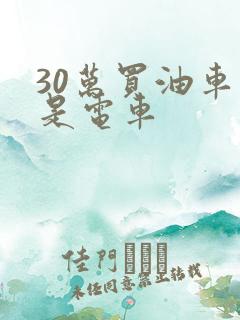 30万买油车还是电车