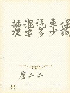 插混汽车保养一次要多少钱