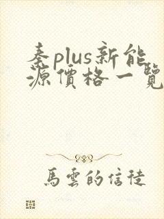 秦plus新能源价格一览表 秦plus新能源价格一览表