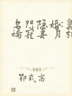 名门隐婚:枭爷娇宠妻 月初姣姣