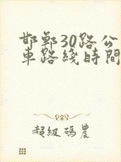 邯郸30路公交车路线时间表 邯郸30路公交车路线时间表