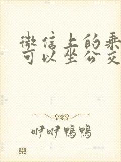 微信上的乘车码可以坐公交车吗