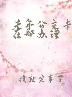 老年公交卡充值在哪办理