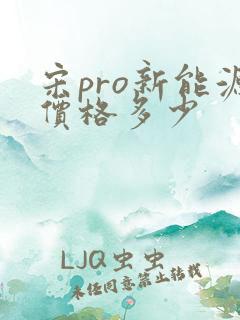 宋pro新能源价格多少