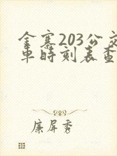 金寨203公交车时刻表查询