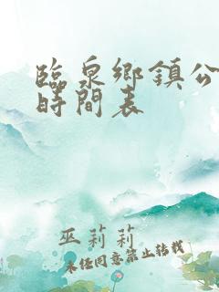 临泉乡镇公交车时间表