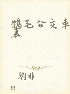 鹤毛公交车时间表
