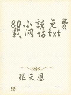 80小说免费下载网站txt