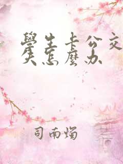学生卡公交卡丢失怎么办