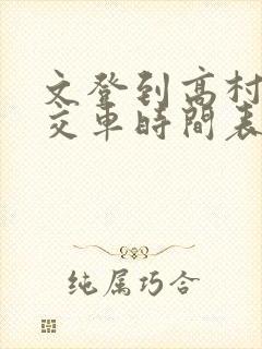 文登到高村的公交车时间表