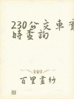 230公交车实时查询 230公交车实时查询
