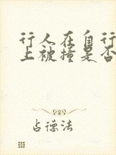 行人在自行车道上被撞是否有责任