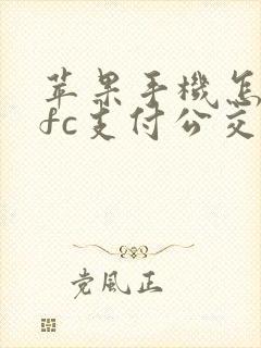 苹果手机怎么nfc支付公交