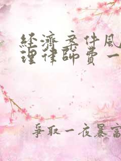 经济案件风险代理律师费一般怎么收取