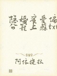 隐婚蜜爱偏执老公宠上瘾txt