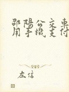 邵阳公交车怎么用手机支付
