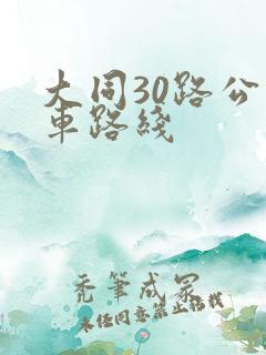 大同30路公交车路线